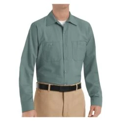 Men's Red Kap Long Sleeve Industrial Solid Work Shirt -Clothing Store 2 650 red kap long sleeve industrial solid work shirt light green