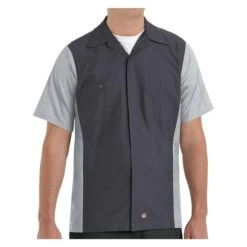 Men's Red Kap Two-Tone Crew Shirt 25 Men's Red Kap Two-Tone Crew Shirt -Clothing Store 2 650 red kap two tone crew shirt charcoal gray
