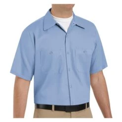 Men's Red Kap Wrinkle Resistant Cotton Work Shirt -Clothing Store 2 650 red kap wrinkle resistant cotton work shirt light blue