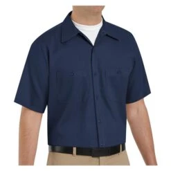 Men's Red Kap Wrinkle Resistant Cotton Work Shirt -Clothing Store 2 650 red kap wrinkle resistant cotton work shirt navy