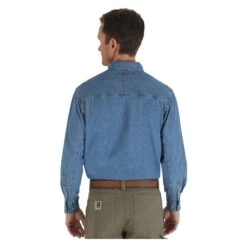 Men's Wrangler Riggs Relaxed Fit Denim Work Shirt -Clothing Store 2 650 wrangler riggs relaxed fit denim work shirt antique