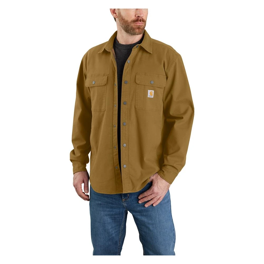 Men's Carhartt Rugged Flex Relaxed Fit Canvas Fleece-Lined Shirt Jac 9 Men's Carhartt Rugged Flex Relaxed Fit Canvas Fleece-Lined Shirt Jac - Image 7