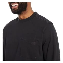 Men's Wolverine Guardian Cotton Long Sleeve Pocket T-Shirt -Clothing Store 3 650 wolverine guardian cotton long sleeve pocket t shirt black