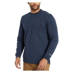 Men's Wolverine Guardian Cotton Long Sleeve Pocket T-Shirt -Clothing Store 3 650 wolverine guardian cotton long sleeve pocket t shirt navy