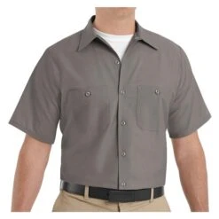 Men's Red Kap Industrial Solid Work Shirt -Clothing Store 4 650 red kap industrial solid work shirt gray